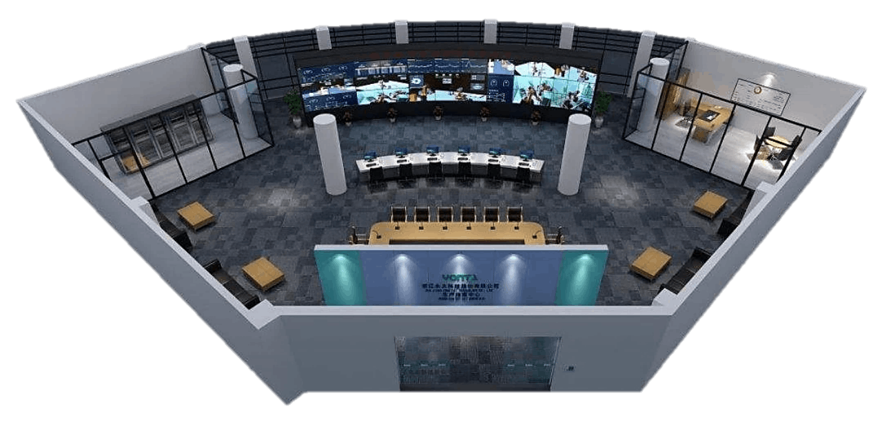 指挥中心大屏可展示态势总览、人车分布、安防消防等全维度专题视图，既支撑全局决策研判，也可作为智慧校园建设成果的对外展示窗口。